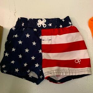 USA flag swim shorts